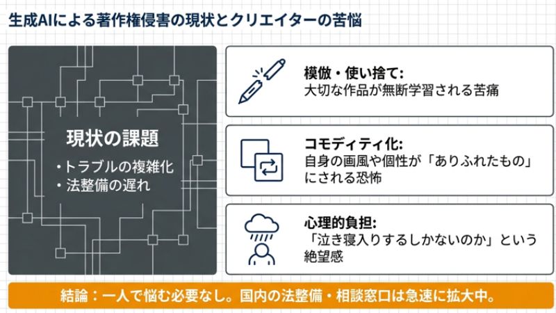 生成AIによる著作権侵害の現状とクリエイターの苦悩