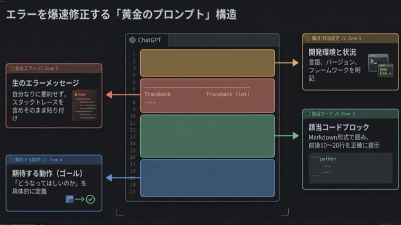 エラーを爆速修正するための「黄金のプロンプト」