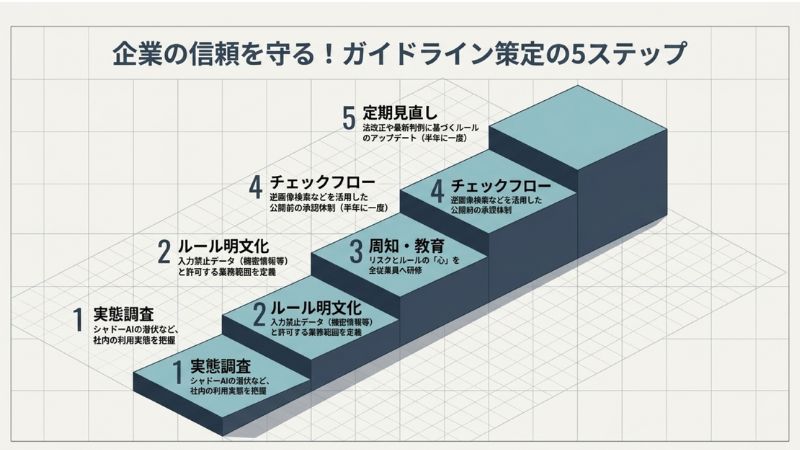 企業の信頼を守る!ガイドライン策定の5ステップ