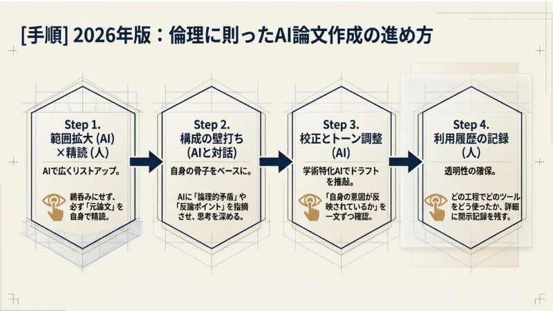 [手順] 2026年版：倫理に則ったAI論文作成の進め方