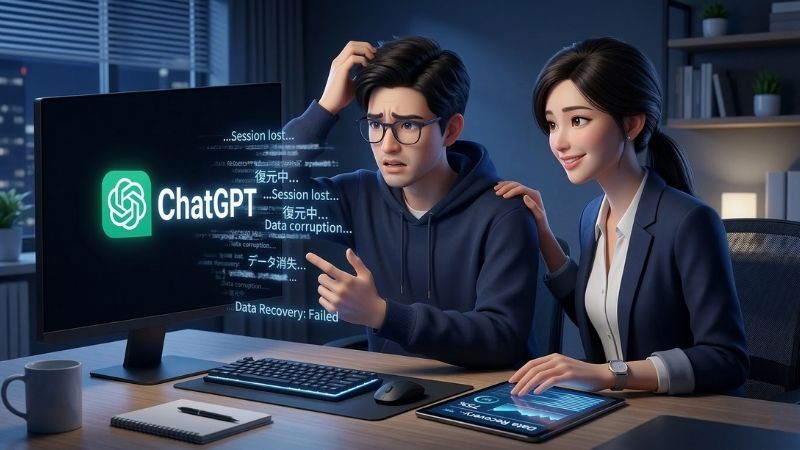 ChatGPTのチャット履歴が消えた！原因と復旧方法、バックアップ術