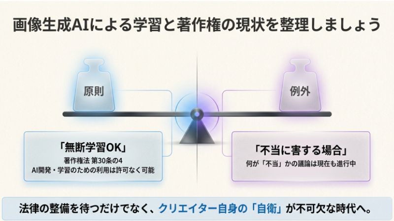 画像生成AIによる学習と著作権の現状を整理しましょう