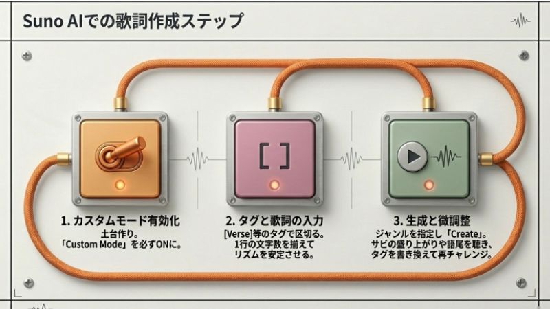 Suno AIでの歌詞作成ステップ