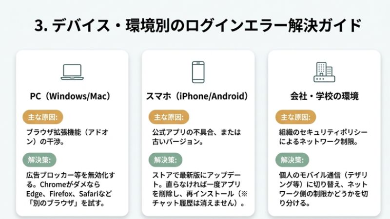ログインエラー解決ガイド