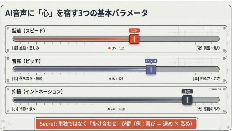 AI音声に「心」を宿す3つの基本パラメータ