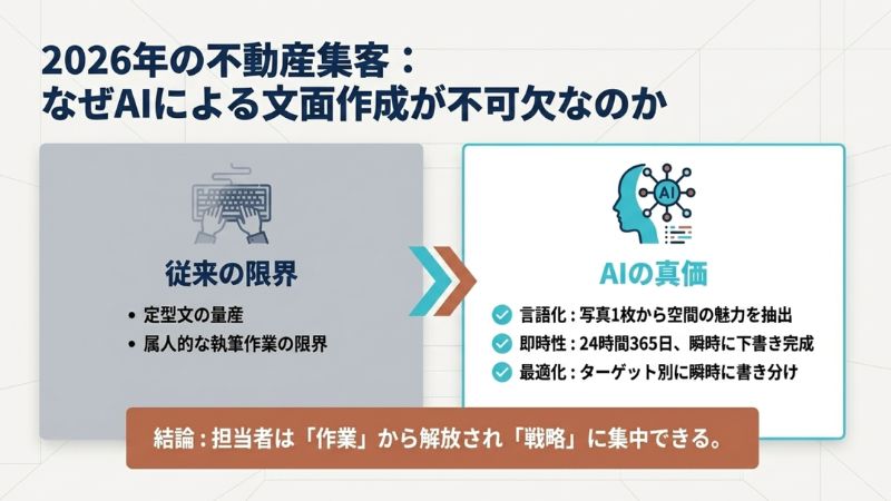 2026年の不動産集客：なぜAIによる文面作成が不可欠なのか