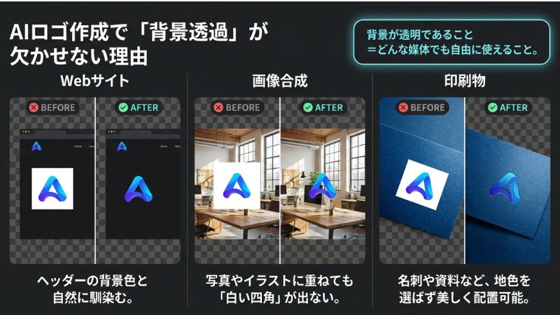 AIロゴ作成で「背景透過」が欠かせない理由