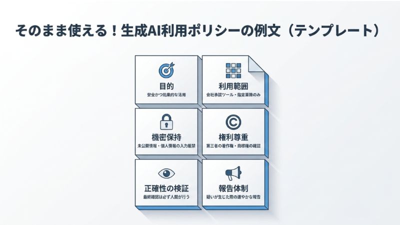 そのまま使える!生成AI利用ポリシーの例文(テンプレート)