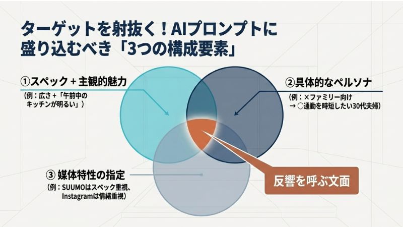 ターゲットを射抜く！AIプロンプトに盛り込むべき「3つの構成要素」