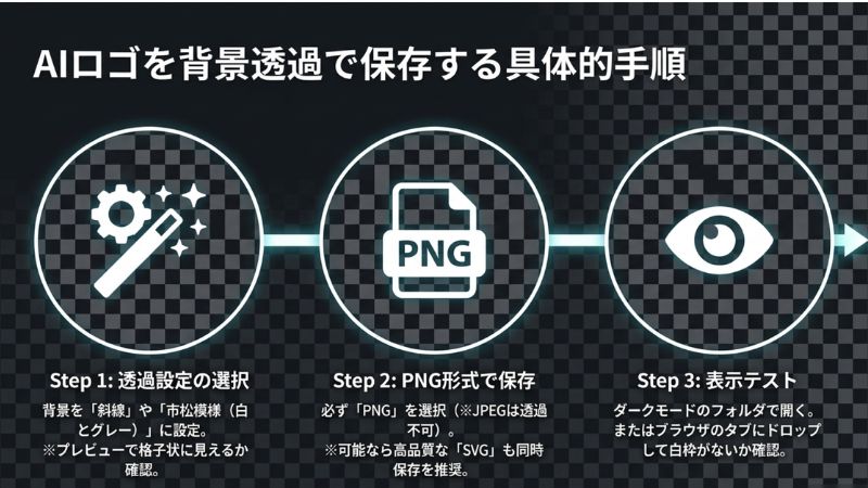 AIで作ったロゴを背景透過で保存する具体的手順