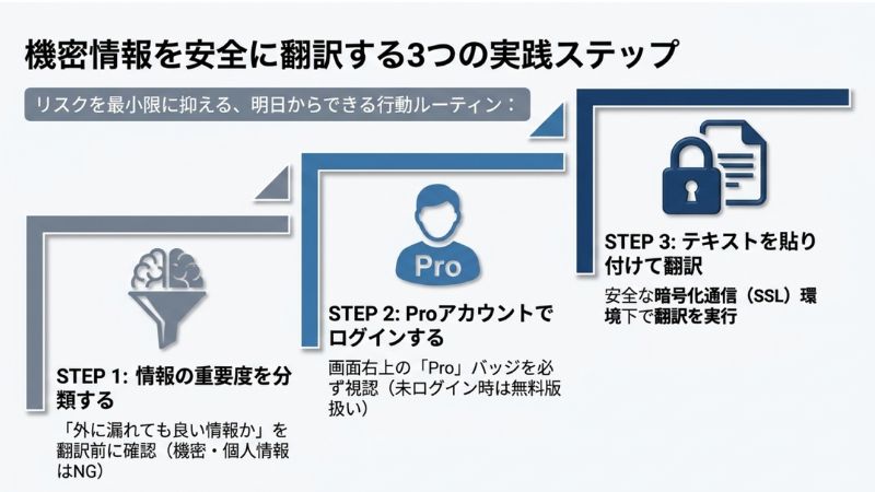 機密情報を安全に翻訳する3つの実践ステップ
