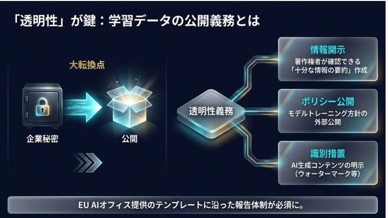 「透明性」が鍵:学習データの公開義務とは