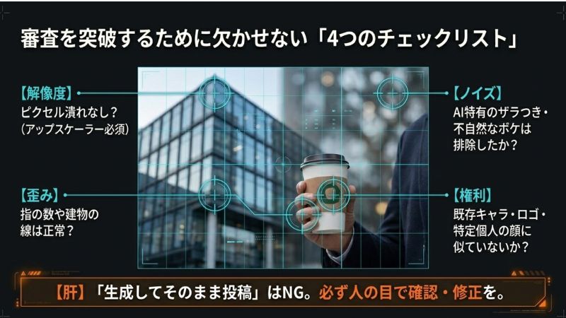 審査を突破するために欠かせない「4つのチェックリスト」