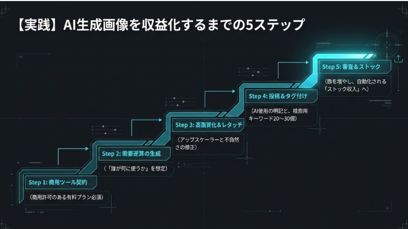 【実践】AI生成画像を収益化するまでの5ステップ