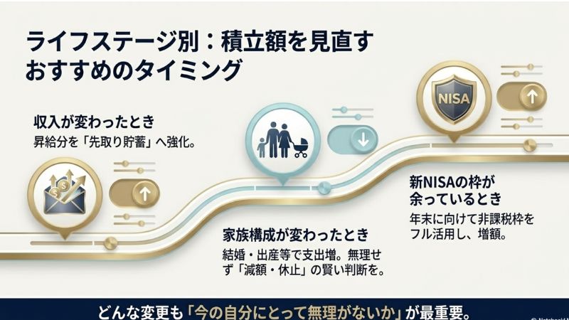 ライフステージ別:積立額を見直すおすすめのタイミング