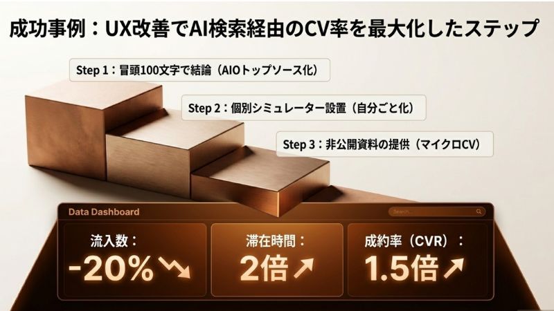 成功事例:UX改善でAI検索経由のCV率を最大化したステップ