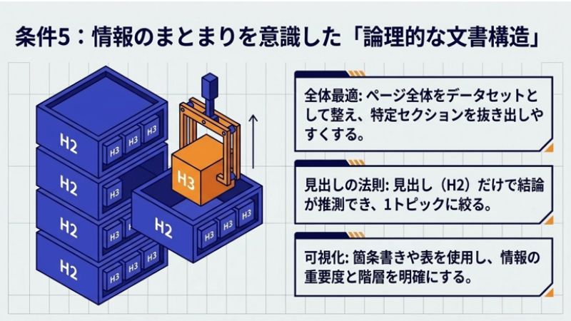 条件5：情報のまとまりを意識した「論理的な文書構造」