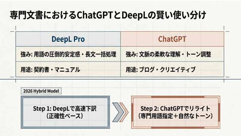 専門文書におけるChatGPTとDeepLの賢い使い分け